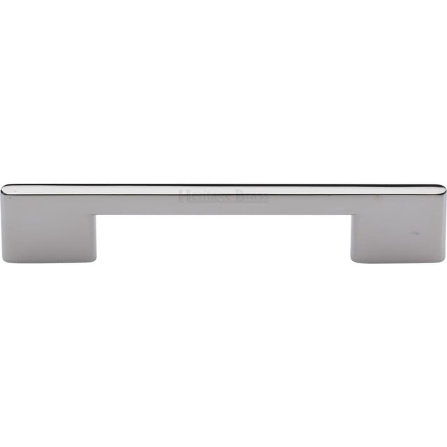 Heritage Brass Cabinet Hardware Polished Nickel / Cabinet Pull Handles / 128mm c/c Heritage Brass - Cabinet Pull Slim Metro Design 128mm CTC Polished Nickel Finish