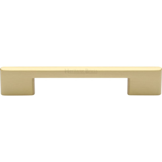 Heritage Brass Cabinet Hardware Satin Brass / Cabinet Pull Handles / 128mm c/c Heritage Brass - Cabinet Pull Slim Metro Design 128mm CTC Satin Brass Finish