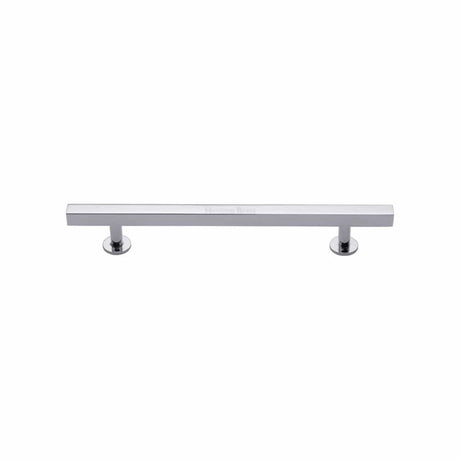 Heritage Brass Cabinet Hardware Polished Chrome / Cabinet Pull Handles / 128mm c/c Heritage Brass - Cabinet Pull Square Design 128mm CTC Polished Chrome Finish
