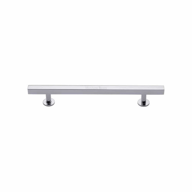 Heritage Brass Cabinet Hardware Polished Chrome / Cabinet Pull Handles / 128mm c/c Heritage Brass - Cabinet Pull Square Design 128mm CTC Polished Chrome Finish