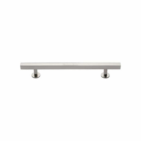 Heritage Brass Cabinet Hardware Polished Nickel / Cabinet Pull Handles / 128mm c/c Heritage Brass - Cabinet Pull Square Design 128mm CTC Polished Nickel Finish