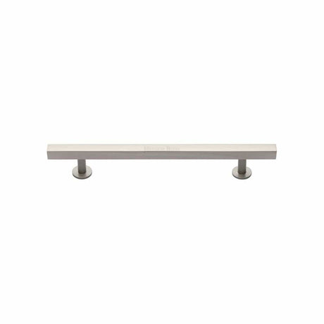 Heritage Brass Cabinet Hardware Satin Nickel / Cabinet Pull Handles / 128mm c/c Heritage Brass - Cabinet Pull Square Design 128mm CTC Satin Nickel Finish