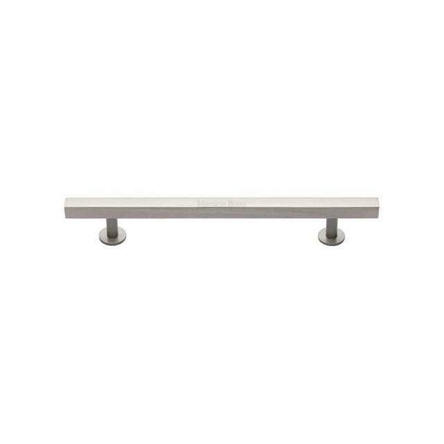 Heritage Brass Cabinet Hardware Satin Nickel / Cabinet Pull Handles / 128mm c/c Heritage Brass - Cabinet Pull Square Design 128mm CTC Satin Nickel Finish