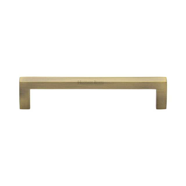 Heritage Brass Cabinet Hardware Antique Brass / Cabinet Pull Handles / 128mm c/c Heritage Brass - Cabinet Pull Square Metro Design 128mm CTC Antique Brass Finish