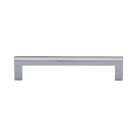 Heritage Brass Cabinet Hardware Polished Chrome / Cabinet Pull Handles / 128mm c/c Heritage Brass - Cabinet Pull Square Metro Design 128mm CTC Polished Chrome Finish