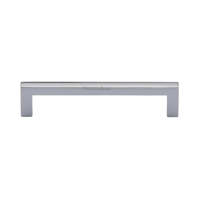 Heritage Brass Cabinet Hardware Polished Chrome / Cabinet Pull Handles / 128mm c/c Heritage Brass - Cabinet Pull Square Metro Design 128mm CTC Polished Chrome Finish