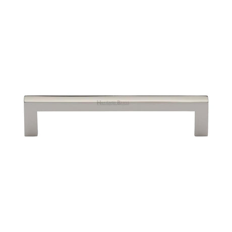 Heritage Brass Cabinet Hardware Polished Nickel / Cabinet Pull Handles / 128mm c/c Heritage Brass - Cabinet Pull Square Metro Design 128mm CTC Polished Nickel Finish