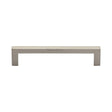 Heritage Brass Cabinet Hardware Satin Nickel / Cabinet Pull Handles / 128mm c/c Heritage Brass - Cabinet Pull Square Metro Design 128mm CTC Satin Nickel Finish