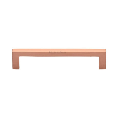 Heritage Brass Cabinet Hardware Satin Rose Gold / Cabinet Pull Handles / 128mm c/c Heritage Brass - Cabinet Pull Square Metro Design 128mm CTC Satin Rose Gold Finis