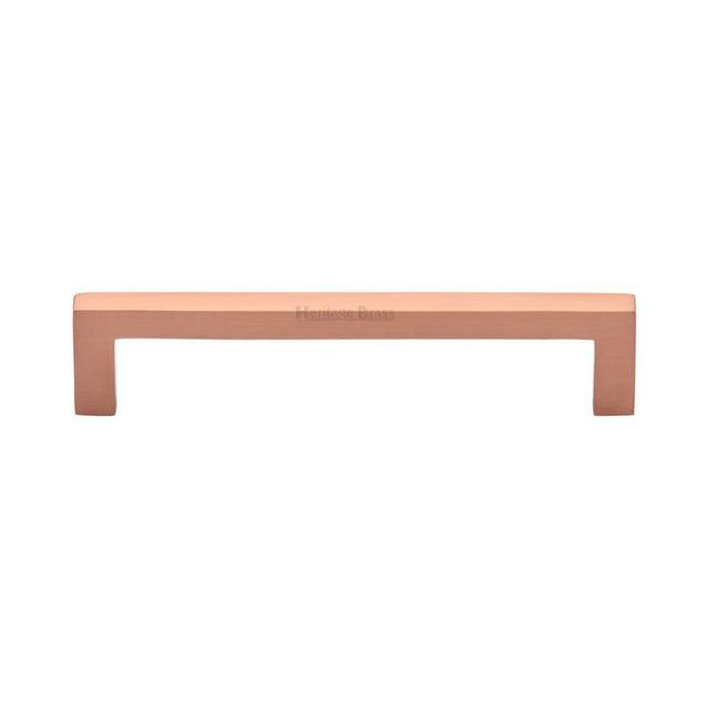Heritage Brass Cabinet Hardware Satin Rose Gold / Cabinet Pull Handles / 128mm c/c Heritage Brass - Cabinet Pull Square Metro Design 128mm CTC Satin Rose Gold Finis