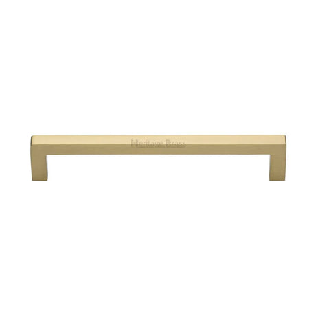 Heritage Brass Cabinet Hardware Satin Brass / Cabinet Pull Handles / 160mm c/c Heritage Brass - Cabinet Pull Square Metro Design 160mm CTC Satin Brass Finish