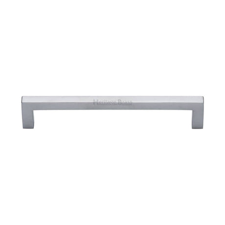 Heritage Brass Cabinet Hardware Satin Chrome / Cabinet Pull Handles / 160mm c/c Heritage Brass - Cabinet Pull Square Metro Design 160mm CTC Satin Chrome Finish