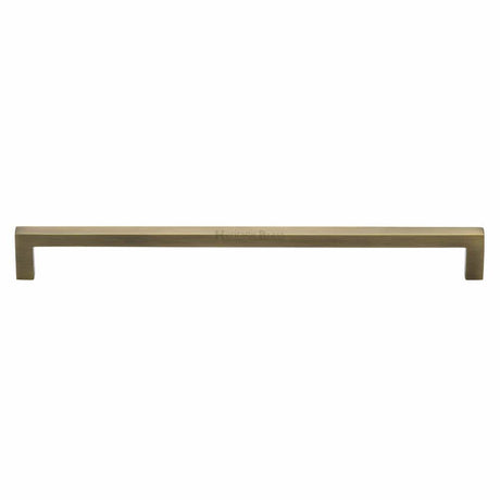 Heritage Brass Cabinet Hardware Antique Brass / Cabinet Pull Handles / 256mm c/c Heritage Brass - Cabinet Pull Square Metro Design 256mm CTC Antique Brass Finish
