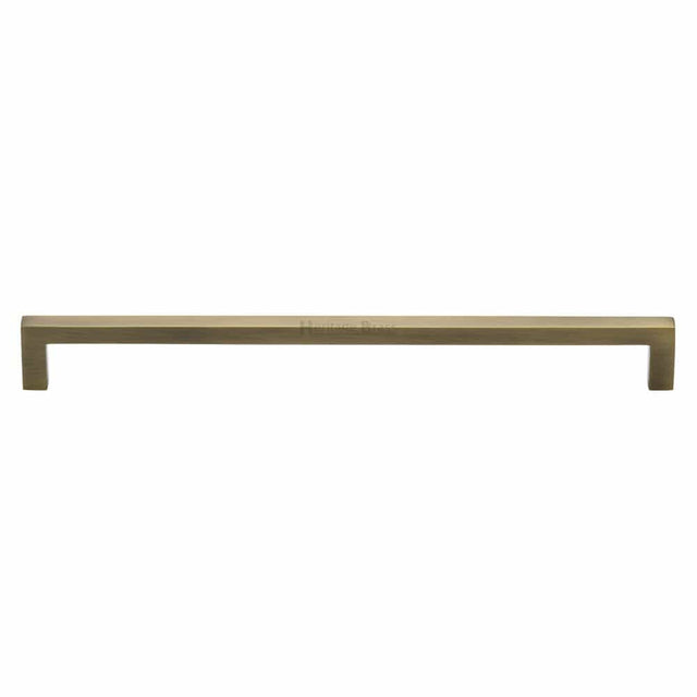 Heritage Brass Cabinet Hardware Antique Brass / Cabinet Pull Handles / 256mm c/c Heritage Brass - Cabinet Pull Square Metro Design 256mm CTC Antique Brass Finish