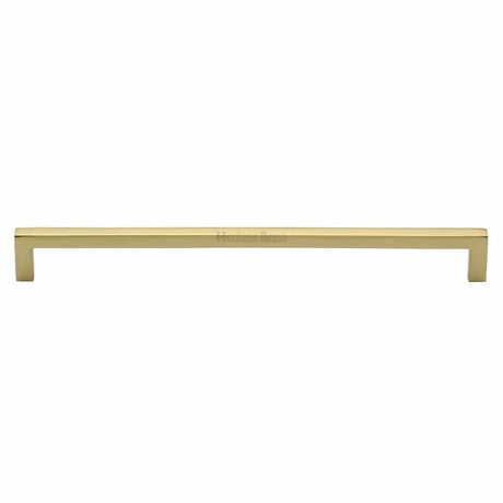 Heritage Brass Cabinet Hardware Polished Brass / Cabinet Pull Handles / 256mm c/c Heritage Brass - Cabinet Pull Square Metro Design 256mm CTC Polished Brass Finish