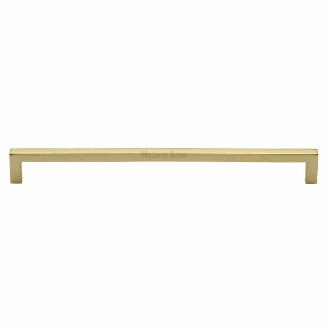 Heritage Brass Cabinet Hardware Polished Brass / Cabinet Pull Handles / 256mm c/c Heritage Brass - Cabinet Pull Square Metro Design 256mm CTC Polished Brass Finish