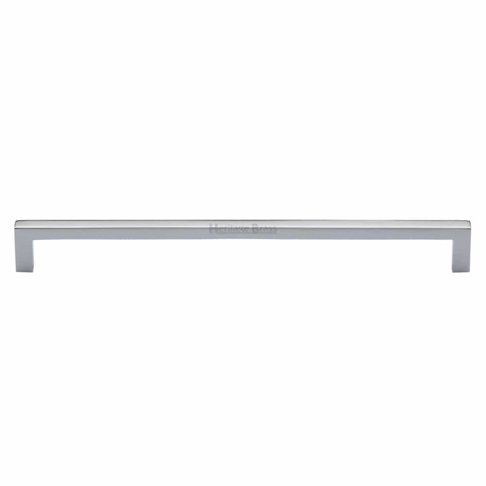 Heritage Brass Cabinet Hardware Polished Chrome / Cabinet Pull Handles / 256mm c/c Heritage Brass - Cabinet Pull Square Metro Design 256mm CTC Polished Chrome Finish