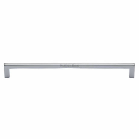 Heritage Brass Cabinet Hardware Polished Chrome / Cabinet Pull Handles / 256mm c/c Heritage Brass - Cabinet Pull Square Metro Design 256mm CTC Polished Chrome Finish