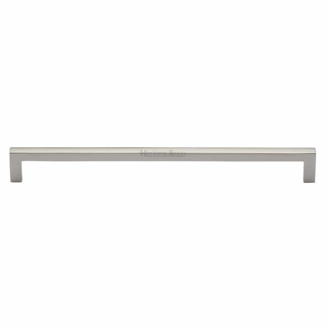 Heritage Brass Cabinet Hardware Polished Nickel / Cabinet Pull Handles / 256mm c/c Heritage Brass - Cabinet Pull Square Metro Design 256mm CTC Polished Nickel Finish