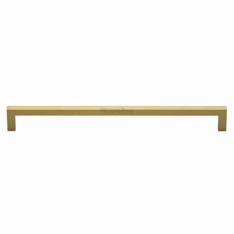 Heritage Brass Cabinet Hardware Satin Brass / Cabinet Pull Handles / 256mm c/c Heritage Brass - Cabinet Pull Square Metro Design 256mm CTC Satin Brass Finish
