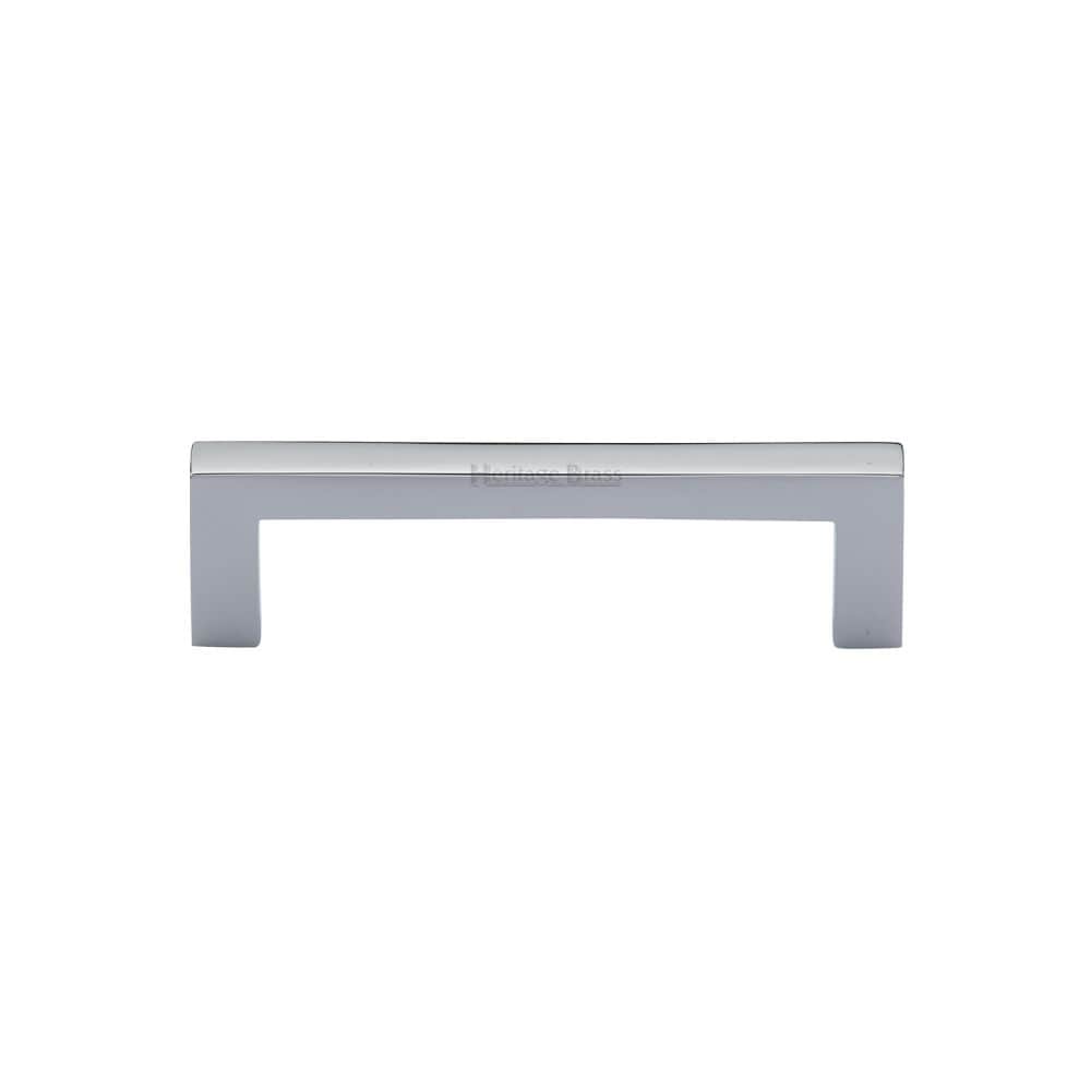 Heritage Brass Cabinet Hardware Polished Chrome / Cabinet Pull Handles / 96mm c/c Heritage Brass - Cabinet Pull Square Metro Design 96mm CTC Polished Chrome Finish