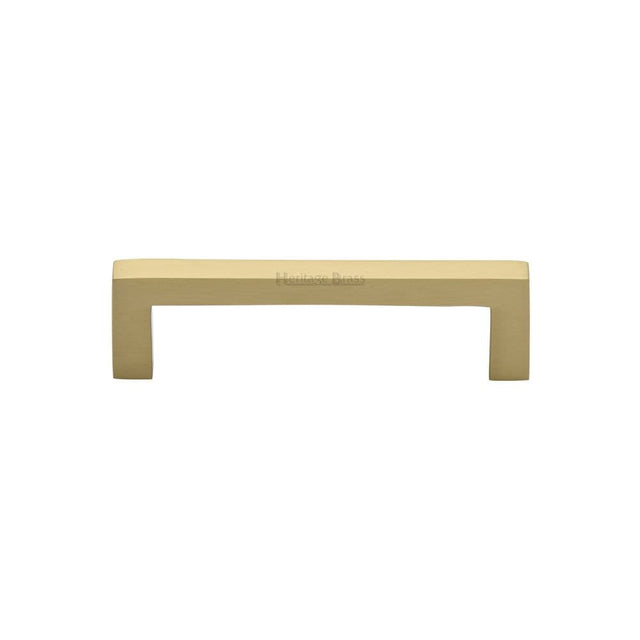 Heritage Brass Cabinet Hardware Satin Brass / Cabinet Pull Handles / 96mm c/c Heritage Brass - Cabinet Pull Square Metro Design 96mm CTC Satin Brass Finish