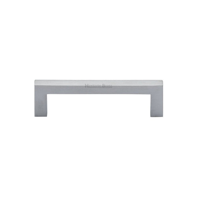 Heritage Brass Cabinet Hardware Satin Chrome / Cabinet Pull Handles / 96mm c/c Heritage Brass - Cabinet Pull Square Metro Design 96mm CTC Satin Chrome Finish