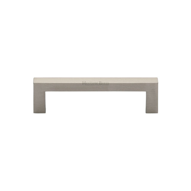 Heritage Brass Cabinet Hardware Satin Nickel / Cabinet Pull Handles / 96mm c/c Heritage Brass - Cabinet Pull Square Metro Design 96mm CTC Satin Nickel Finish