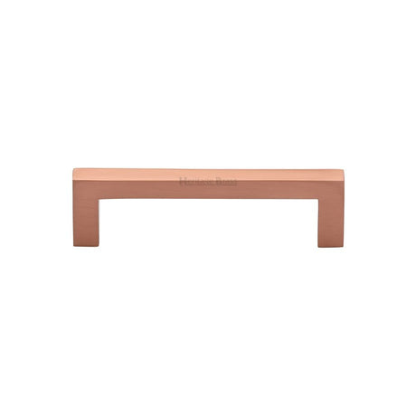 Heritage Brass Cabinet Hardware Satin Rose Gold / Cabinet Pull Handles / 96mm c/c Heritage Brass - Cabinet Pull Square Metro Design 96mm CTC Satin Rose Gold Finish
