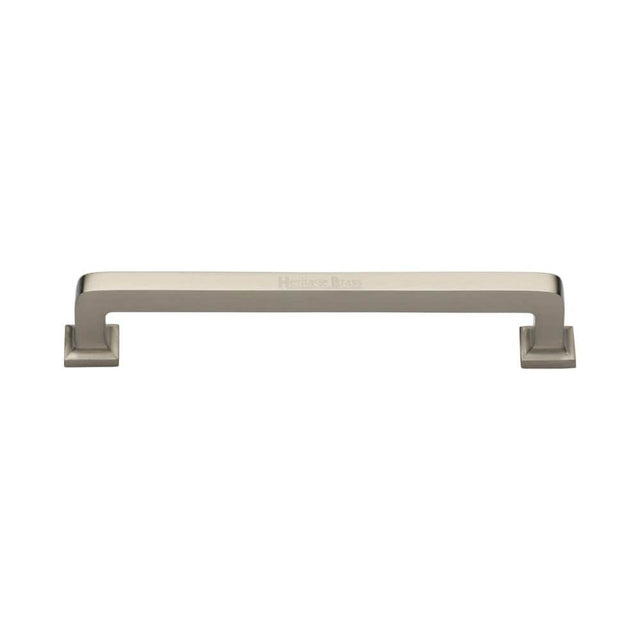 Heritage Brass Cabinet Hardware Satin Nickel / Cabinet Pull Handles / 152mm c/c Heritage Brass - Cabinet Pull Square Vintage Design 152mm CTC Satin Nickel Finish