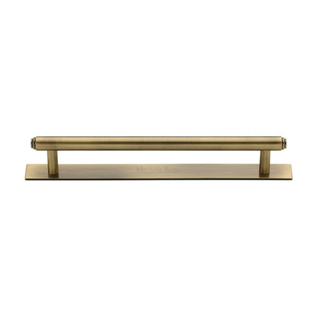 Heritage Brass Cabinet Hardware Antique Brass / Cabinet Pull Handles / 160mm c/c Heritage Brass - Cabinet Pull Step Design with Plate 160mm CTC Antique Brass Finish