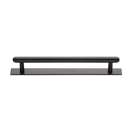 Heritage Brass Cabinet Hardware Matt Bronze / Cabinet Pull Handles / 160mm c/c Heritage Brass - Cabinet Pull Step Design with Plate 160mm CTC Matt Bronze Finis