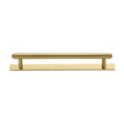 Heritage Brass Cabinet Hardware Satin Brass / Cabinet Pull Handles / 160mm c/c Heritage Brass - Cabinet Pull Step Design with Plate 160mm CTC Satin Brass Finish