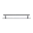 Heritage Brass Cabinet Hardware Satin Chrome / Cabinet Pull Handles / 160mm c/c Heritage Brass - Cabinet Pull Step Design with Plate 160mm CTC Satin Chrome Finis