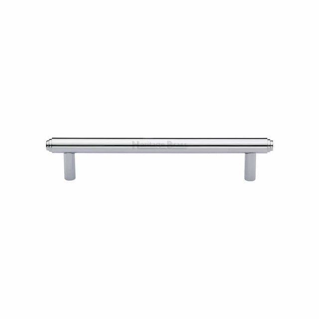 Heritage Brass Cabinet Hardware Polished Chrome / Cabinet Pull Handles / 128mm c/c Heritage Brass - Cabinet Pull Stepped Design 128mm CTC Polished Chrome Finish