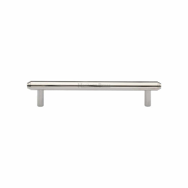 Heritage Brass Cabinet Hardware Polished Nickel / Cabinet Pull Handles / 128mm c/c Heritage Brass - Cabinet Pull Stepped Design 128mm CTC Polished Nickel Finish