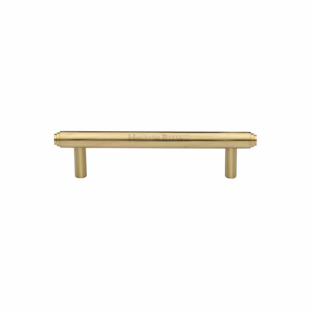 Heritage Brass Cabinet Hardware Satin Brass / Cabinet Pull Handles / 96mm c/c Heritage Brass - Cabinet Pull Stepped Design 96mm CTC Satin Brass Finish