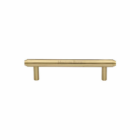 Heritage Brass Cabinet Hardware Satin Brass / Cabinet Pull Handles / 96mm c/c Heritage Brass - Cabinet Pull Stepped Design 96mm CTC Satin Brass Finish