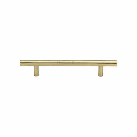 Heritage Brass Cabinet Hardware Polished Brass / Cabinet Pull Handles / 128mm c/c Heritage Brass - Cabinet Pull T-Bar Design 128mm CTC Polished Brass Finish