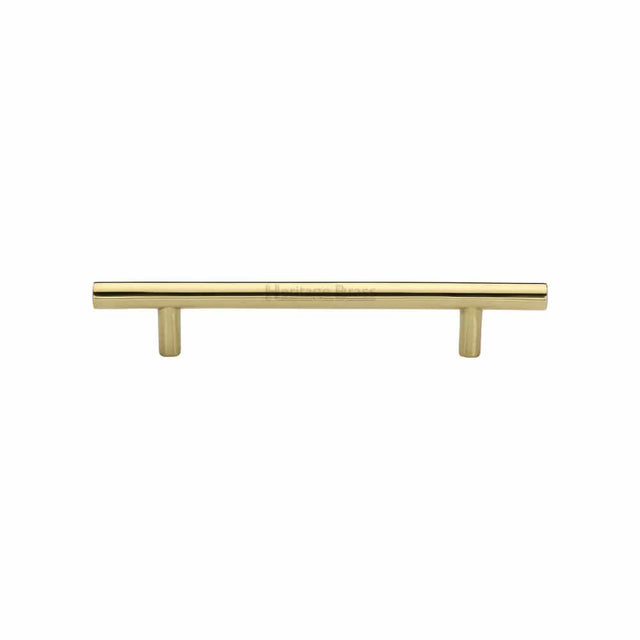 Heritage Brass Cabinet Hardware Polished Brass / Cabinet Pull Handles / 128mm c/c Heritage Brass - Cabinet Pull T-Bar Design 128mm CTC Polished Brass Finish