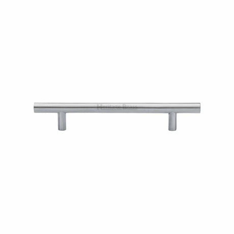 Heritage Brass Cabinet Hardware Satin Chrome / Cabinet Pull Handles / 128mm c/c Heritage Brass - Cabinet Pull T-Bar Design 128mm CTC Satin Chrome Finish