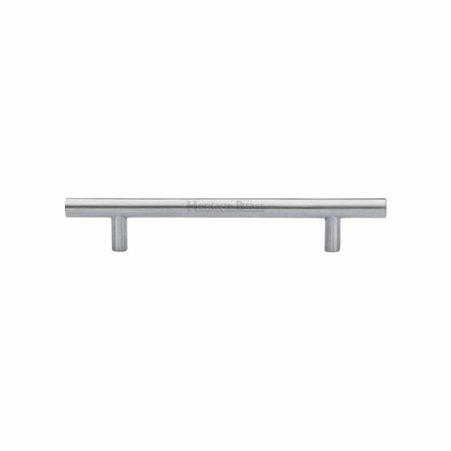 Heritage Brass Cabinet Hardware Satin Chrome / Cabinet Pull Handles / 128mm c/c Heritage Brass - Cabinet Pull T-Bar Design 128mm CTC Satin Chrome Finish