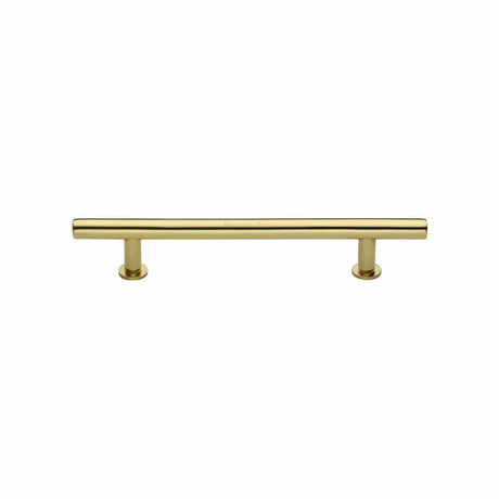 Heritage Brass Cabinet Hardware Polished Brass / Cabinet Pull Handles / 128mm c/c Heritage Brass - Cabinet Pull T-Bar Design with 16mm Rose 128mm CTC Polished Brass F
