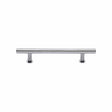 Heritage Brass Cabinet Hardware Polished Chrome / Cabinet Pull Handles / 128mm c/c Heritage Brass - Cabinet Pull T-Bar Design with 16mm Rose 128mm CTC Polished Chrome