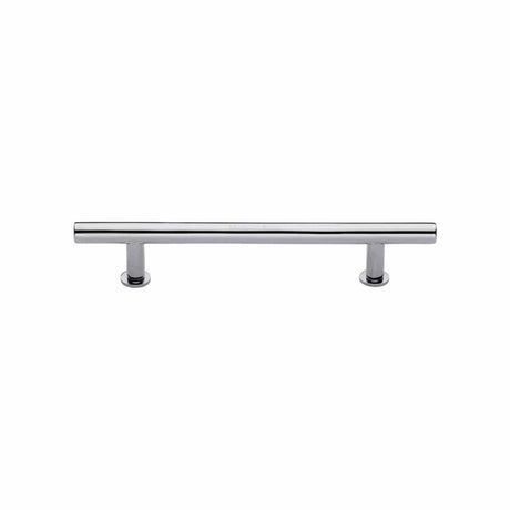 Heritage Brass Cabinet Hardware Polished Chrome / Cabinet Pull Handles / 128mm c/c Heritage Brass - Cabinet Pull T-Bar Design with 16mm Rose 128mm CTC Polished Chrome