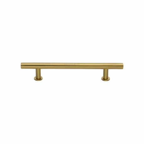 Heritage Brass Cabinet Hardware Satin Brass / Cabinet Pull Handles / 128mm c/c Heritage Brass - Cabinet Pull T-Bar Design with 16mm Rose 128mm CTC Satin Brass F