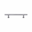 Heritage Brass Cabinet Hardware Satin Chrome / Cabinet Pull Handles / 128mm c/c Heritage Brass - Cabinet Pull T-Bar Design with 16mm Rose 128mm CTC Satin Chrome