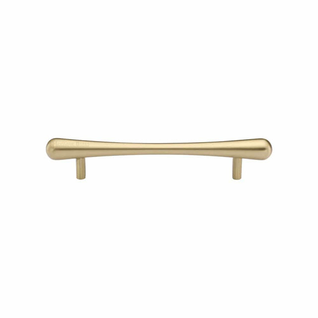 Heritage Brass Cabinet Hardware Satin Brass / Cabinet Pull Handles / 128mm c/c Heritage Brass - Cabinet Pull T-Bar Raindrop Design 128mm CTC Satin Brass Finish