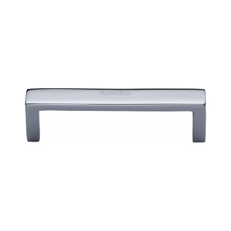 Heritage Brass Cabinet Hardware Polished Chrome / Cabinet Pull Handles / 101mm c/c Heritage Brass - Cabinet Pull Wide Metro Design 101mm CTC Polished Chrome Finish