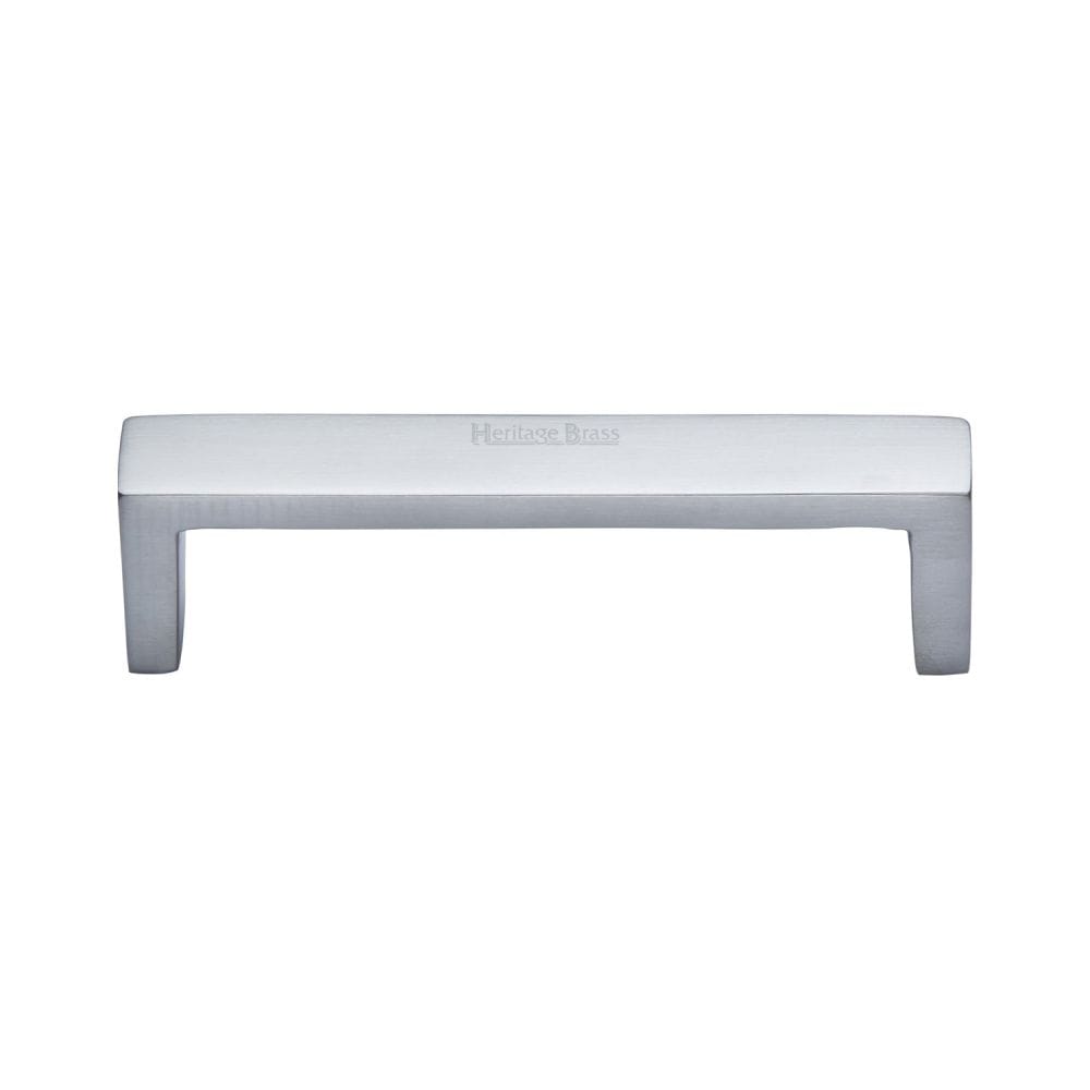 Heritage Brass Cabinet Hardware Satin Chrome / Cabinet Pull Handles / 101mm c/c Heritage Brass - Cabinet Pull Wide Metro Design 101mm CTC Satin Chrome Finish